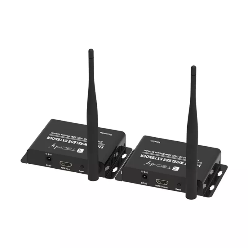 Techly IDATA HDMI-WL55 Przedłużacz AV Nadajnik i odbiornik AV Czarny