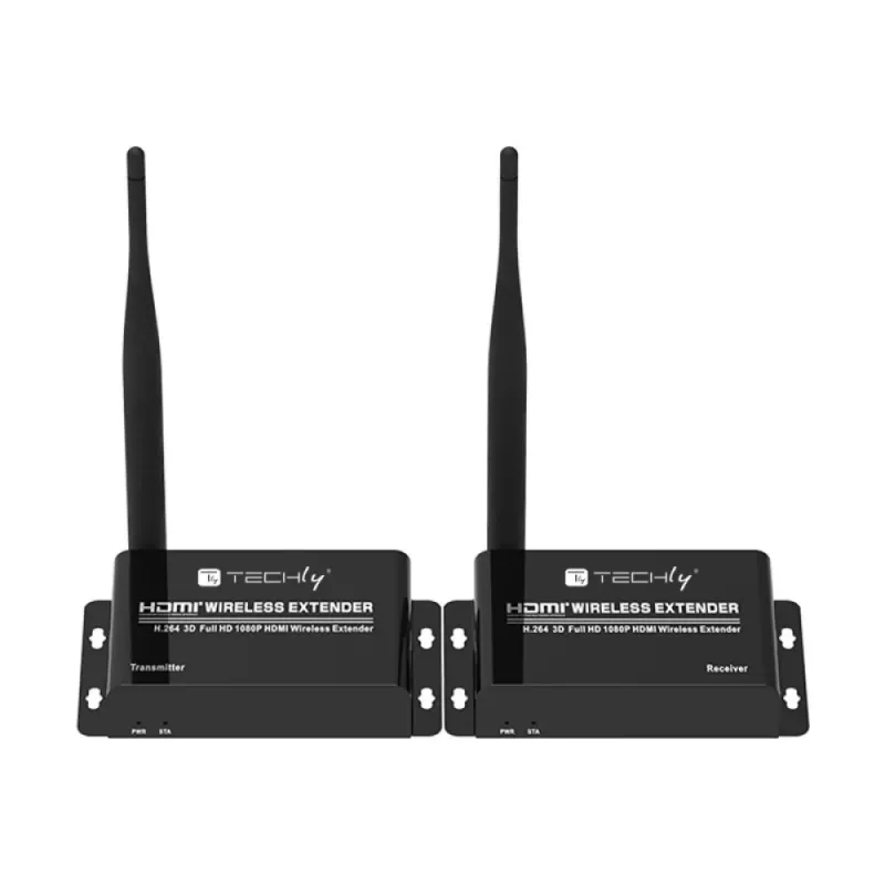 Techly IDATA HDMI-WL55 Przedłużacz AV Nadajnik i odbiornik AV Czarny