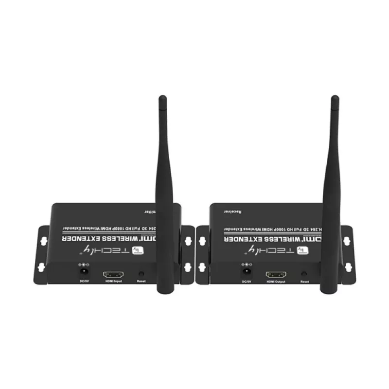 Techly IDATA HDMI-WL55 Przedłużacz AV Nadajnik i odbiornik AV Czarny