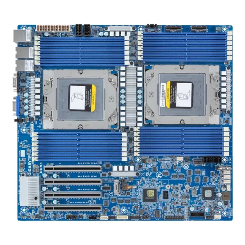 Płyta główna GIGABYTE MZ73-LM1 Extended ATX Socket SP5 dla AMD EPYC 9004, 24× DDR5 DIMM, 4× PCIe x16 Gen4, 2× RJ-45