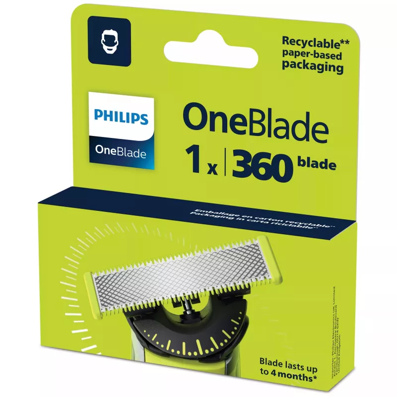 Ostrze do golenia Philips Norelco OneBlade QP410/50 — 1 wymienna głowica, czarna, zmywalna, wymiana po 4 miesiącach