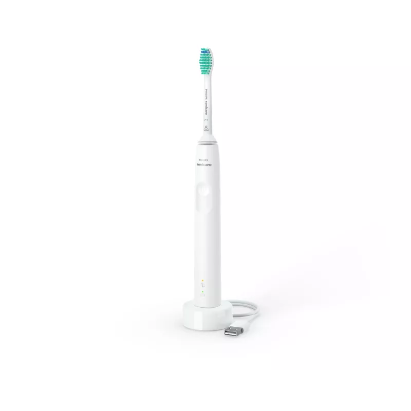 Sonic toothbrush Philips 3100 series HX3671/13 — sonic, 31,000 mov/min, pressure sensor, Li‑Ion, built‑in battery, 1 brush head, biały