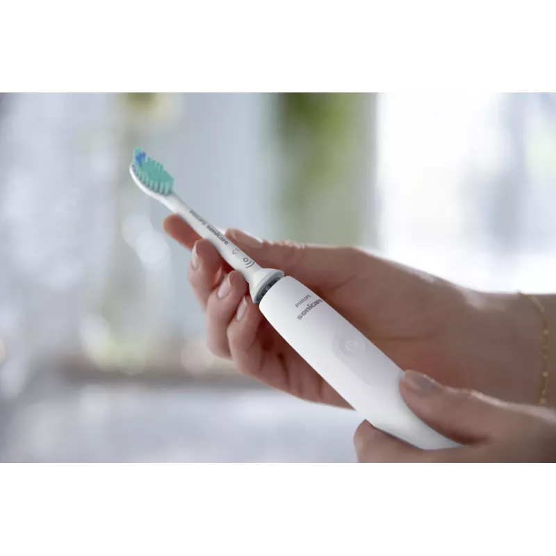Sonic toothbrush Philips 3100 series HX3671/13 — sonic, 31,000 mov/min, pressure sensor, Li‑Ion, built‑in battery, 1 brush head, biały