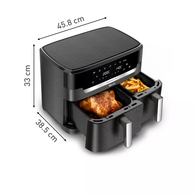 Tefal Easy Fry Dual XXL EY942HE0 frytownica Podwójna 11 l Wolnostojąca 2020 W Frytownica na gorące powietrze Szary