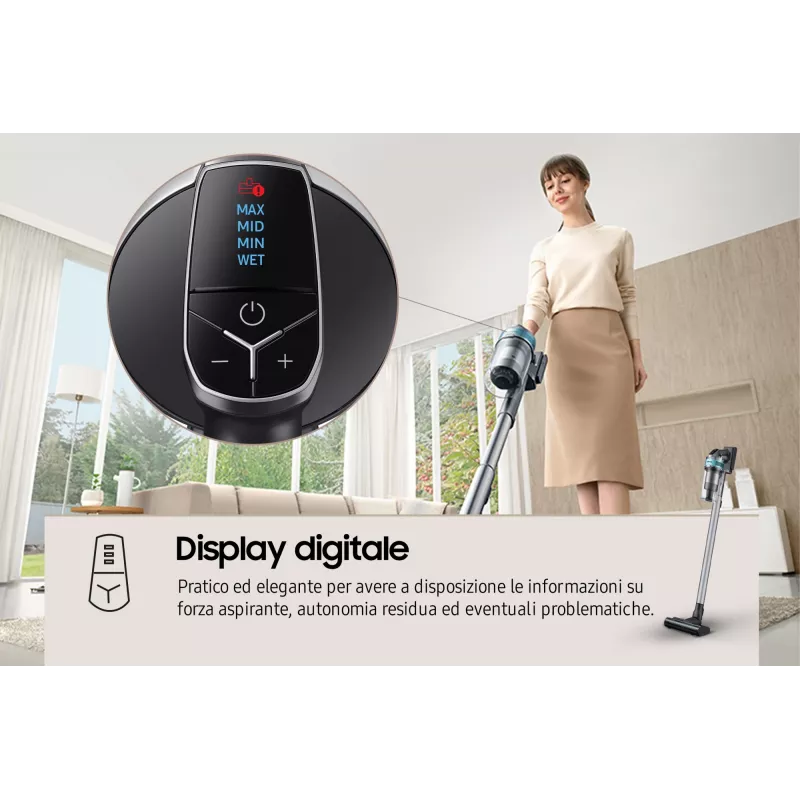 Samsung VS20B75AGR1 2-in-1 stick vacuum bateria Dry Bagless 550 W Czarny, Mint colour