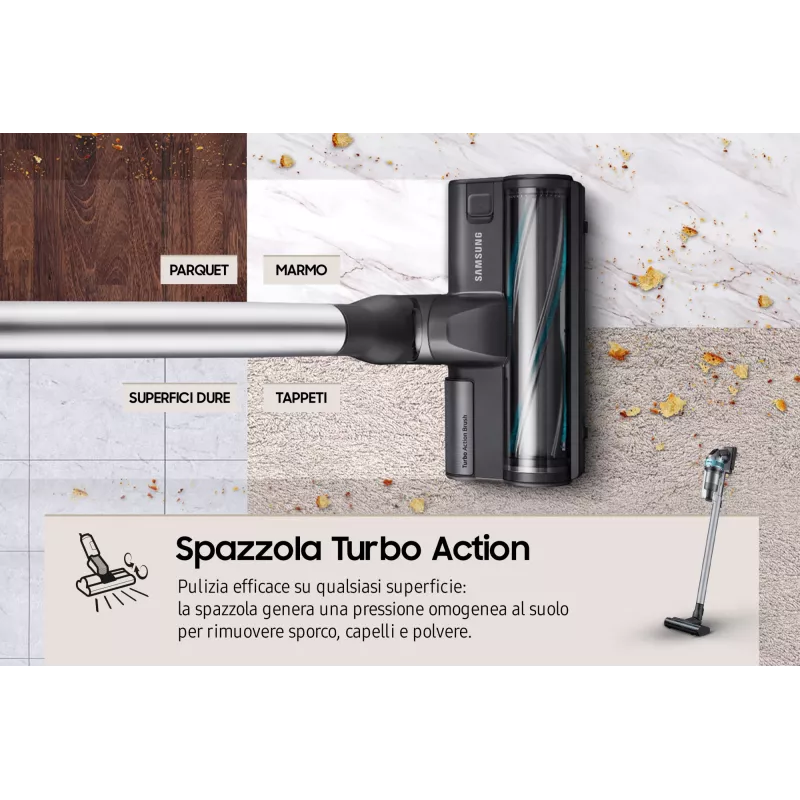Samsung VS20B75AGR1 2-in-1 stick vacuum bateria Dry Bagless 550 W Czarny, Mint colour