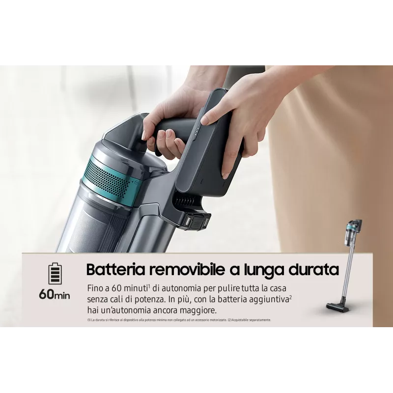 Samsung VS20B75AGR1 2-in-1 stick vacuum bateria Dry Bagless 550 W Czarny, Mint colour