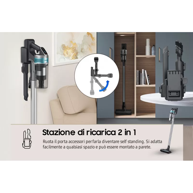 Samsung VS20B75AGR1 2-in-1 stick vacuum bateria Dry Bagless 550 W Czarny, Mint colour