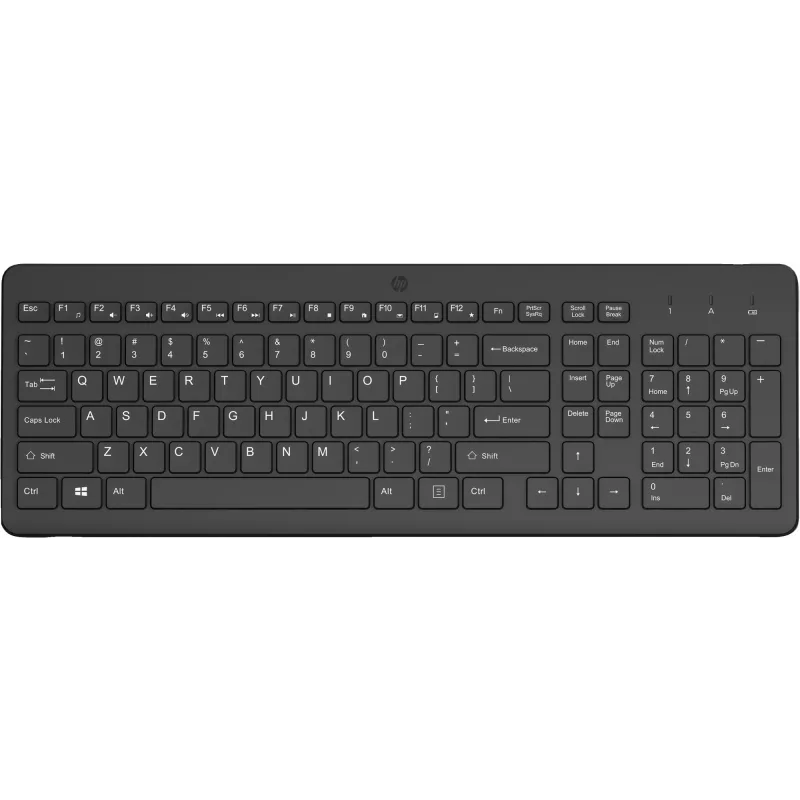 Bezprzewodowa klawiatura HP 225 pełnowymiarowa mechaniczna QWERTY czarna