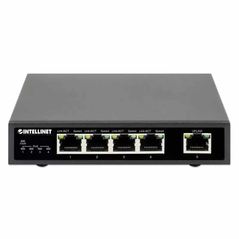 Intellinet 5-Portowy Gigabit Ethernet Przełącznik PoE+ 62W 4 porty PSE