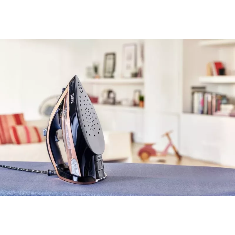 Żelazko Tefal FV9865E0 Żelazko parowe i suche, stopa Durilium Autoclean, 3000 W, czarny, złoty