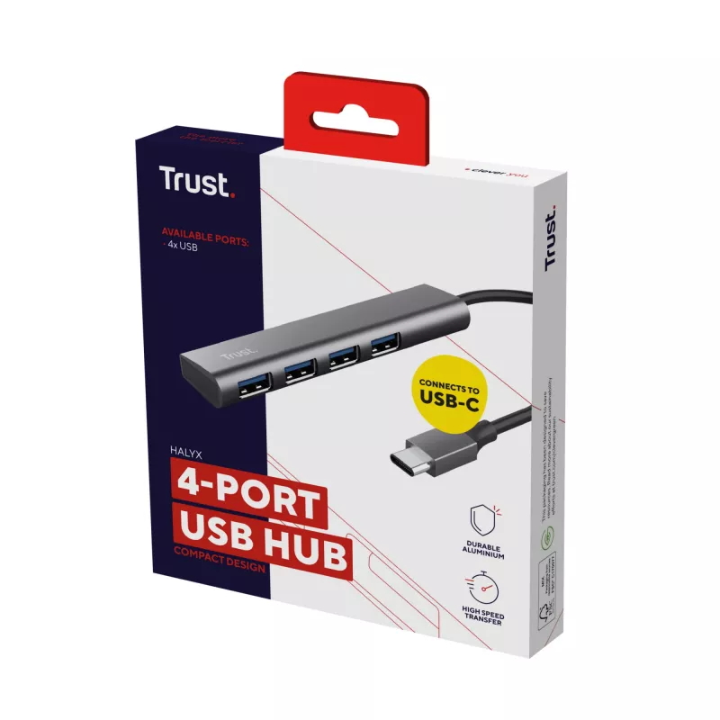Trust Halyx USB 3.2 Gen 1 (3.1 Gen 1) Type-A 5 Mbit/s Szary