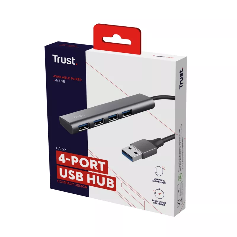 Trust Halyx USB 3.2 Gen 1 Type-A 5 Mbit/s Czarny, Szary
