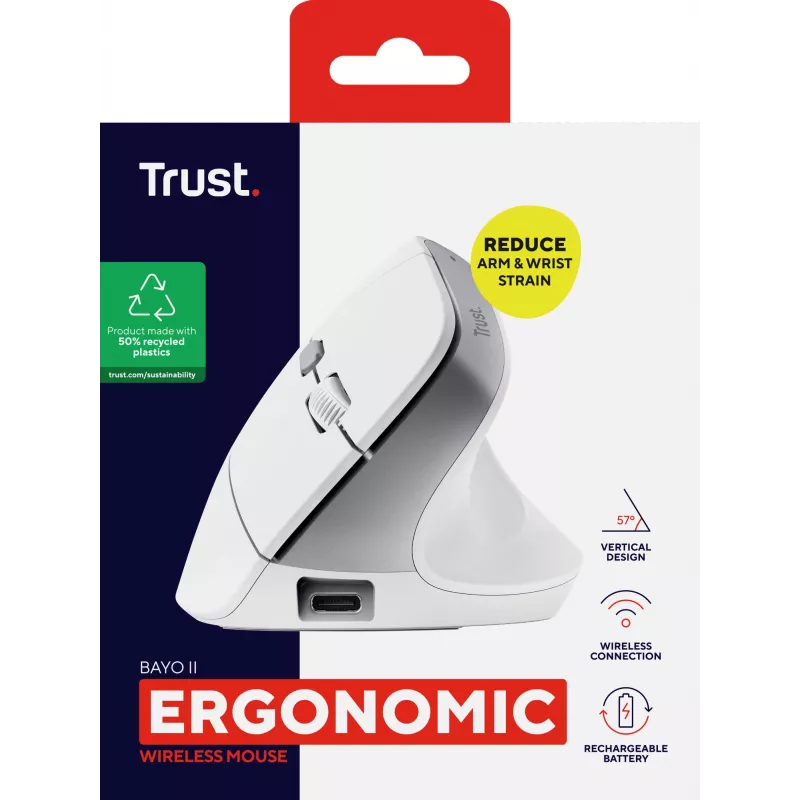 Trust Bayo II mysz Praworęczna biurowa RF Wireless Optyczna 2400 DPI