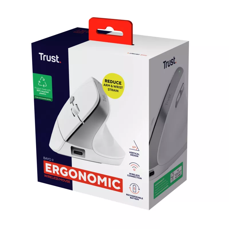 Trust Bayo II mysz Praworęczna biurowa RF Wireless Optyczna 2400 DPI