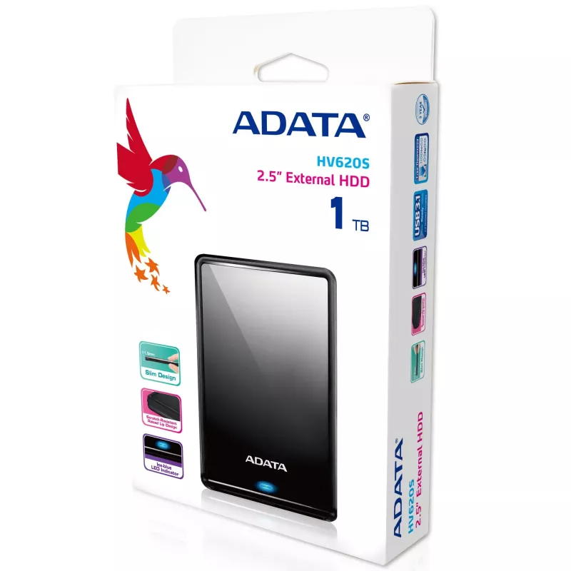 ADATA HV620S zewnętrzny dysk twardy 1 TB 2,5 cala Micro-USB B 3.2 Gen 1 (3.1 Gen 1) czarny