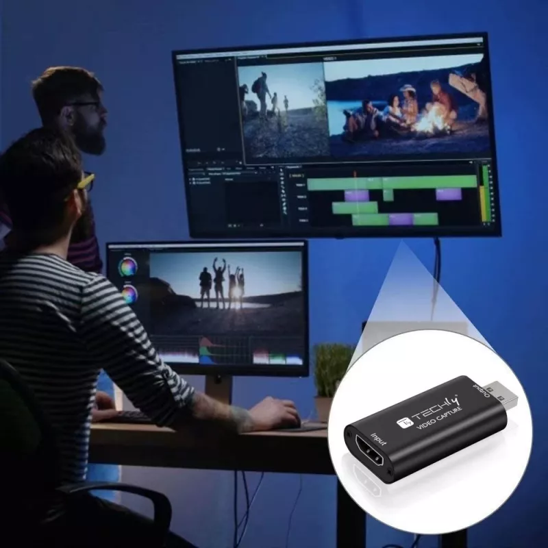 Konwerter sygnału wideo TECHLY I-USB-VIDEO-1080TY — HDMI na USB Typ-A, 1920×1080@60Hz, 12-bitowy, zasilanie przez USB
