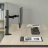 Biurkowy uchwyt do monitora LCD MACLEAN MC-572N z regulacją wysokości, pochylenia, VESA 75x75–100x100, obsługuje 17–32 cale, maks. obciążenie 30 kg, czarny
