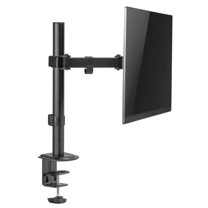Biurkowy uchwyt do monitora LCD MACLEAN MC-572N z regulacją wysokości, pochylenia, VESA 75x75–100x100, obsługuje 17–32 cale, maks. obciążenie 30 kg, czarny