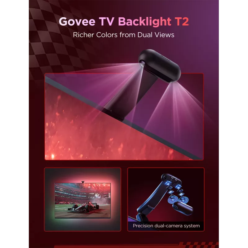 Taśma LED Govee Envisual TV Backlight T2 z dwiema kamerami do telewizorów 75–85 cali