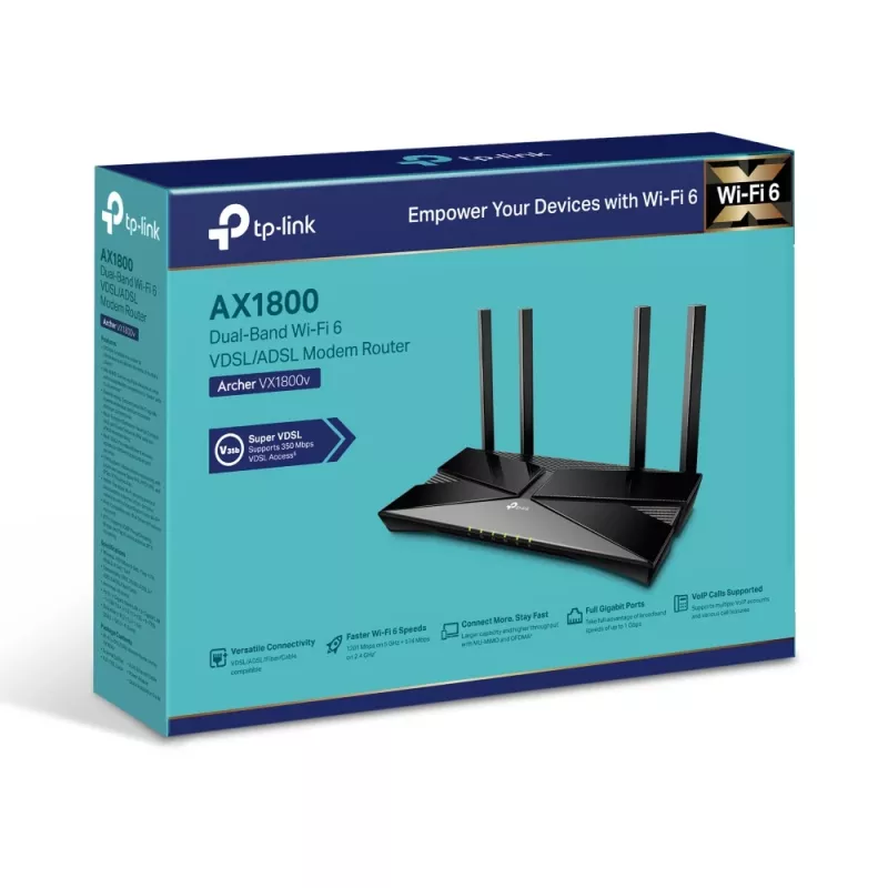 TP-Link Archer AX1800 Dwuzakresowy Router Modem VDSL/ADSL Wi-Fi 6