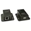 Lindy 50m USB 2.0 Cat.6 Extender, Nadajnik i odbiornik sieciowy, 50 m, 480 Mbit/s, Cat5, Cat5e, Cat6, NS1021, Czarny