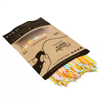 Zestaw uzupełniający filamentów 3DOODLER Start Eco Plastic Fire and Ice — 250 szt., 2,5 mm, kompostowalny, Pomarańczowy/Turkusowy/Biały/Żółty