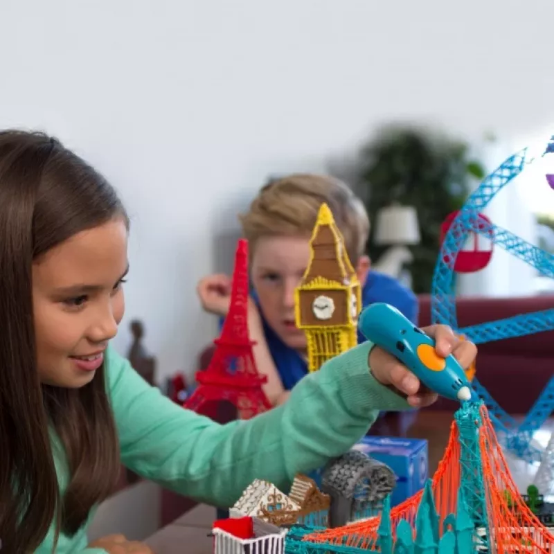 Zestaw uzupełniający filamentów 3DOODLER Start Eco Plastic Fire and Ice — 250 szt., 2,5 mm, kompostowalny, Pomarańczowy/Turkusowy/Biały/Żółty