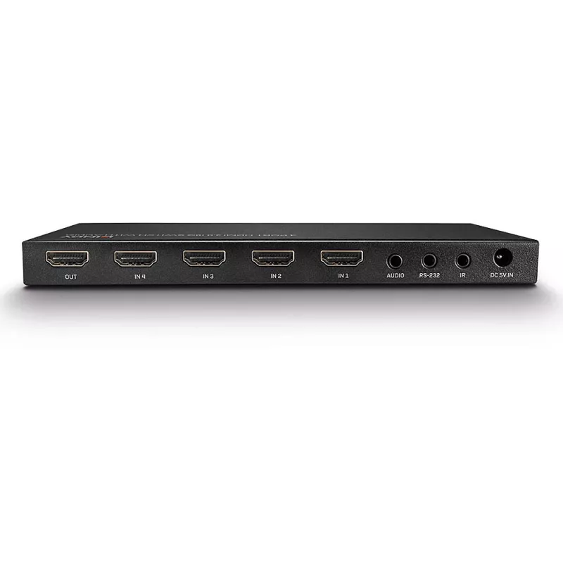 Lindy 4 Port HDMI 18G Switch z audio, HDMI, Metal, Czarny, 18 Gbit/s, 3840 x 2160 pikseli, 5.1 kanałów
