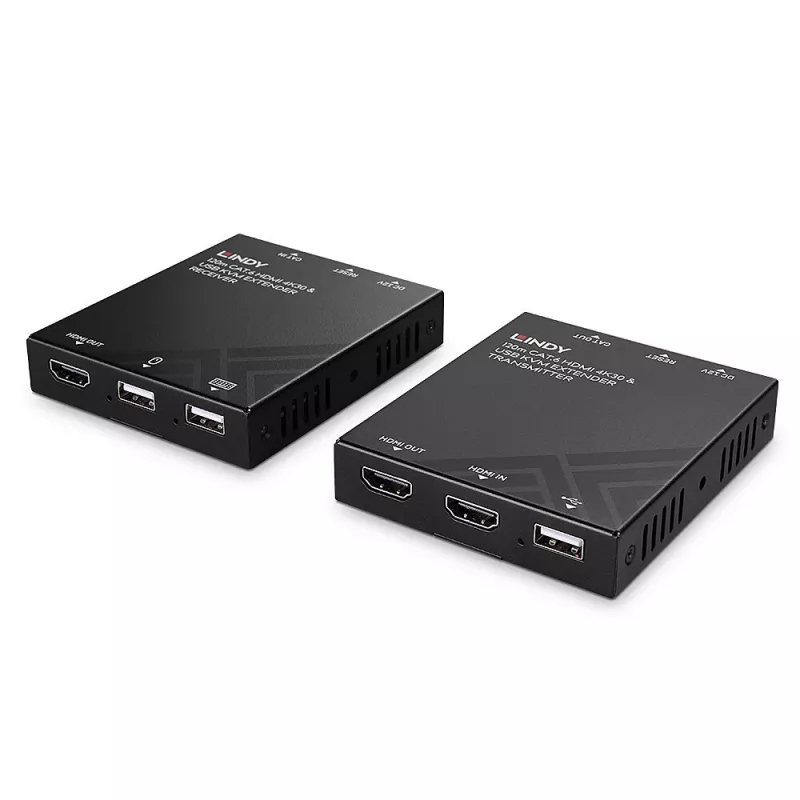 Przedłużacz KVM Lindy 120 m Cat.6 HDMI i USB nadajnik i odbiornik