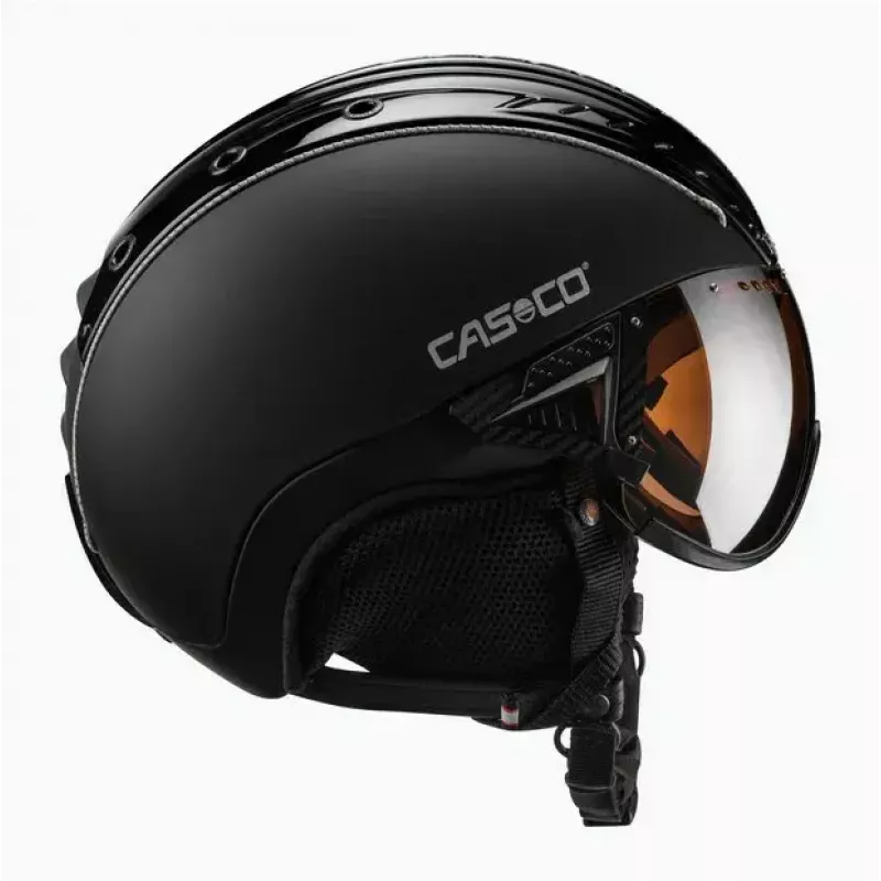 Kask narciarski Casco SP-2 Carbonic Visor, rozmiar M (55–57 cm), czarny
