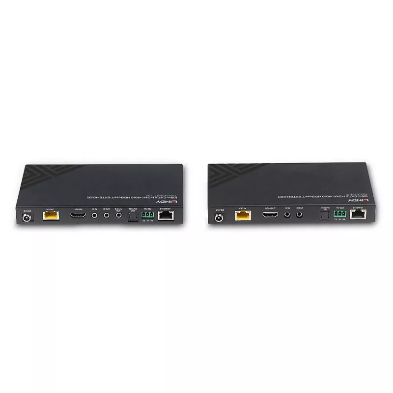 Przedłużacz HDMI nadajnik i odbiornik Lindy 100m Kat.6 4K60 Audio IR RS-232