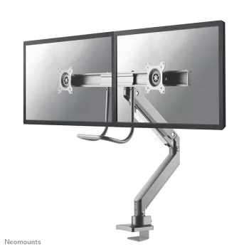Neomounts NM-D775DXSILVER Ramię do monitora 10-32 cale - sprężyna gazowa - Topfix - ogranicznik 180°