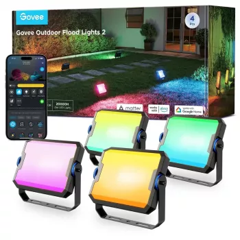 Inteligentne oświetlenie ogrodowe Govee H8057 Wi‑Fi/Bluetooth, czarny, 148×68,9×72,4 mm, 11 kWh/1000h