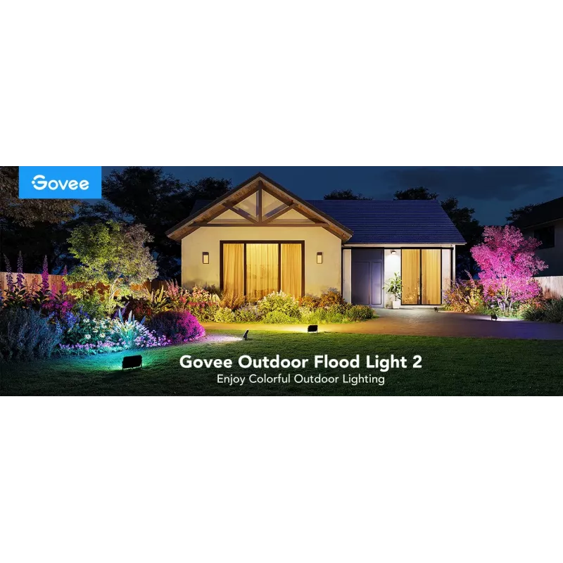 Inteligentne oświetlenie ogrodowe Govee H8057 Wi‑Fi/Bluetooth, czarny, 148×68,9×72,4 mm, 11 kWh/1000h