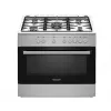 Wolnostojąca kuchenka gazowo-elektryczna Ravanson KWGE-K90A Cheff, 90 cm, płyta 5-palnikowa (wok), piekarnik elektryczny 110 L, stal nierdzewna/srebrny
