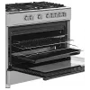 Wolnostojąca kuchenka gazowo-elektryczna Ravanson KWGE-K90A Cheff, 90 cm, płyta 5-palnikowa (wok), piekarnik elektryczny 110 L, stal nierdzewna/srebrny