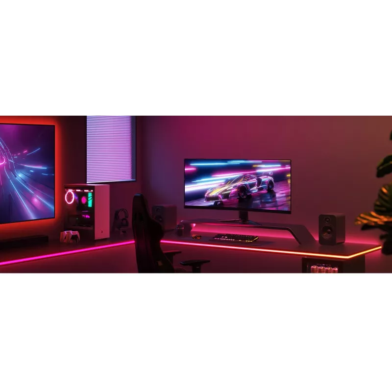 Taśma LED Govee H61C3 RGBIC do biurka gaming — adresowalne oświetlenie RGBIC, elastyczna taśma