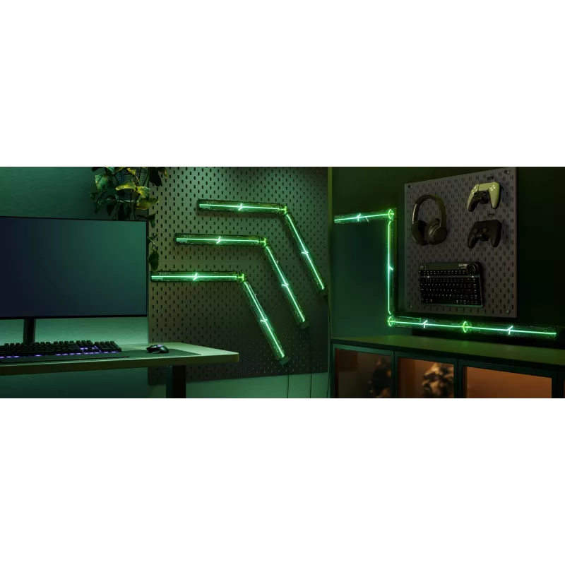 Inteligentna lampa ścienna Govee Gaming Wall Lights (4+1) — Wi‑Fi/Bluetooth, wielokolorowa, 4 sztuki, 370×45×30 mm