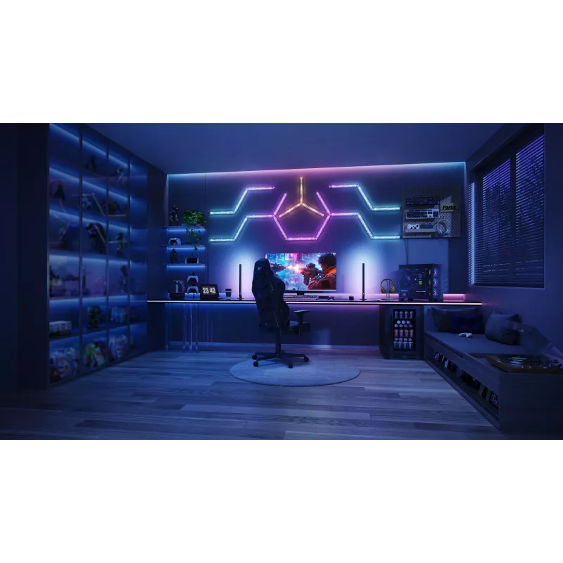 Inteligentna lampa ścienna Govee Gaming Wall Lights (4+1) — Wi‑Fi/Bluetooth, wielokolorowa, 4 sztuki, 370×45×30 mm