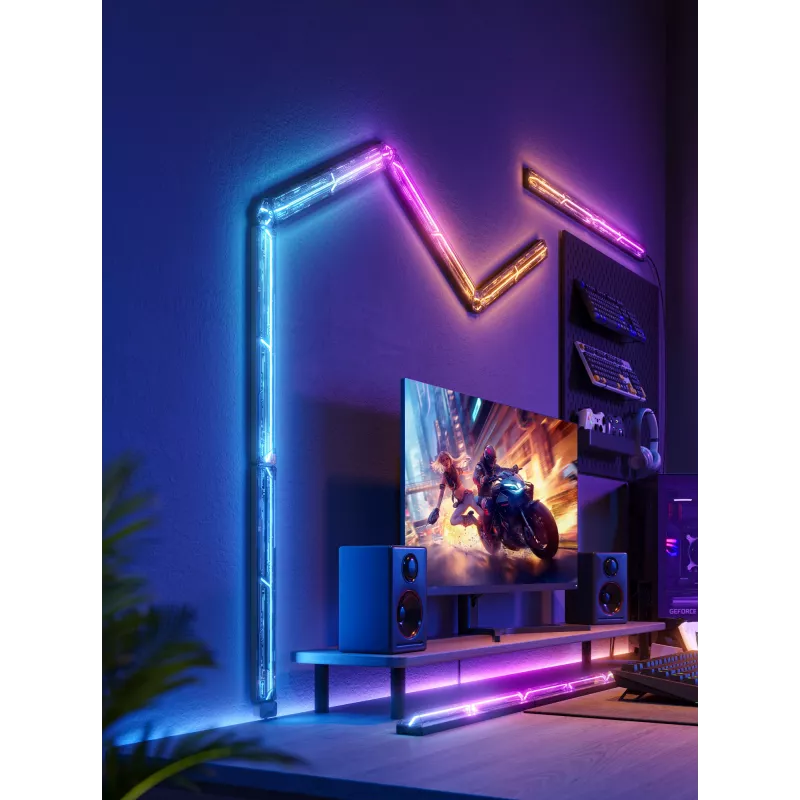 Inteligentna lampa ścienna Govee Gaming Wall Lights (4+1) — Wi‑Fi/Bluetooth, wielokolorowa, 4 sztuki, 370×45×30 mm