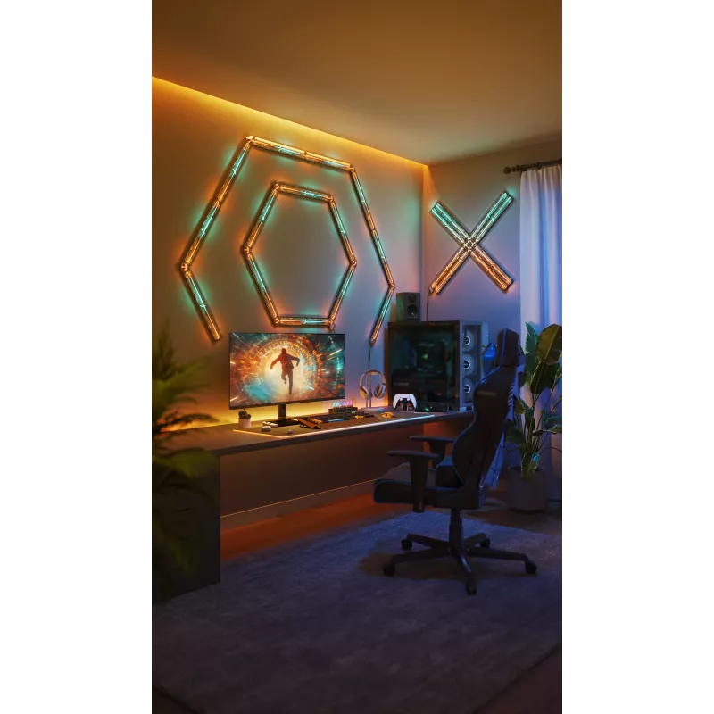 Inteligentna lampa ścienna Govee Gaming Wall Lights (4+1) — Wi‑Fi/Bluetooth, wielokolorowa, 4 sztuki, 370×45×30 mm