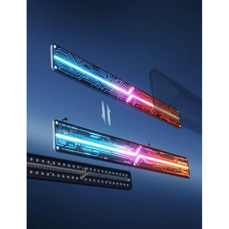 Inteligentna lampa ścienna Govee Gaming Wall Lights (4+1) — Wi‑Fi/Bluetooth, wielokolorowa, 4 sztuki, 370×45×30 mm