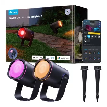 Reflektory zewnętrzne Govee H7093 RGBICWW 750 lm Wi‑Fi 2.4 GHz, RGB i ciepła biel