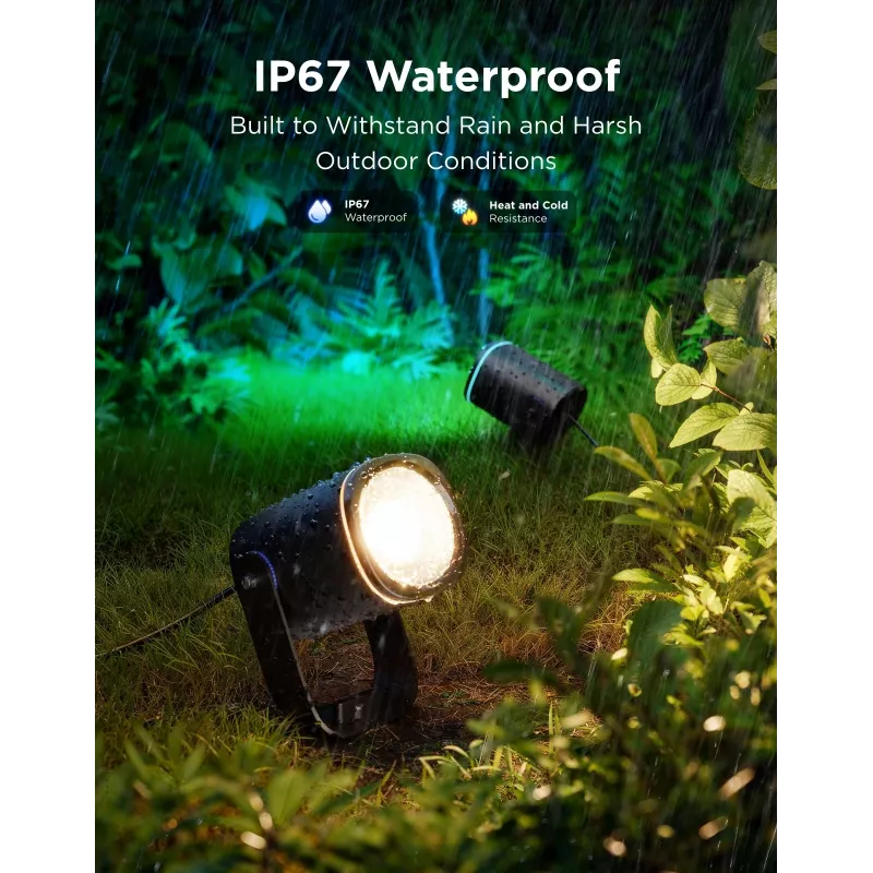 Reflektory zewnętrzne Govee H7093 RGBICWW 750 lm Wi‑Fi 2.4 GHz, RGB i ciepła biel