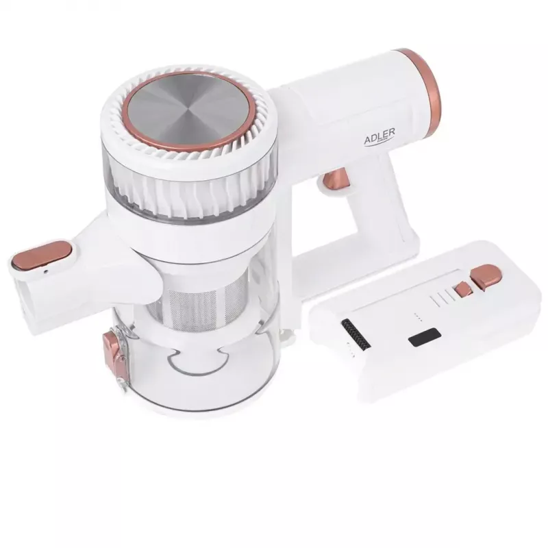 Odkurzacz pionowy bezprzewodowy Adler AD 7079, silnik bezszczotkowy, 9000 Pa, 2200 mAh, 0,4 l bezworkowy