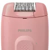 Epilator Philips BRE227/00 przewodowy różowy — funkcja masażu, zasilanie sieciowe, z szczoteczką czyszczącą