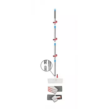 Zestaw mopa na mokro ESPERANZA EHS004 z wiadrem, wymienna końcówka z mikrofibry, obrotowa, wysokość 1250 mm, 1,1 kg