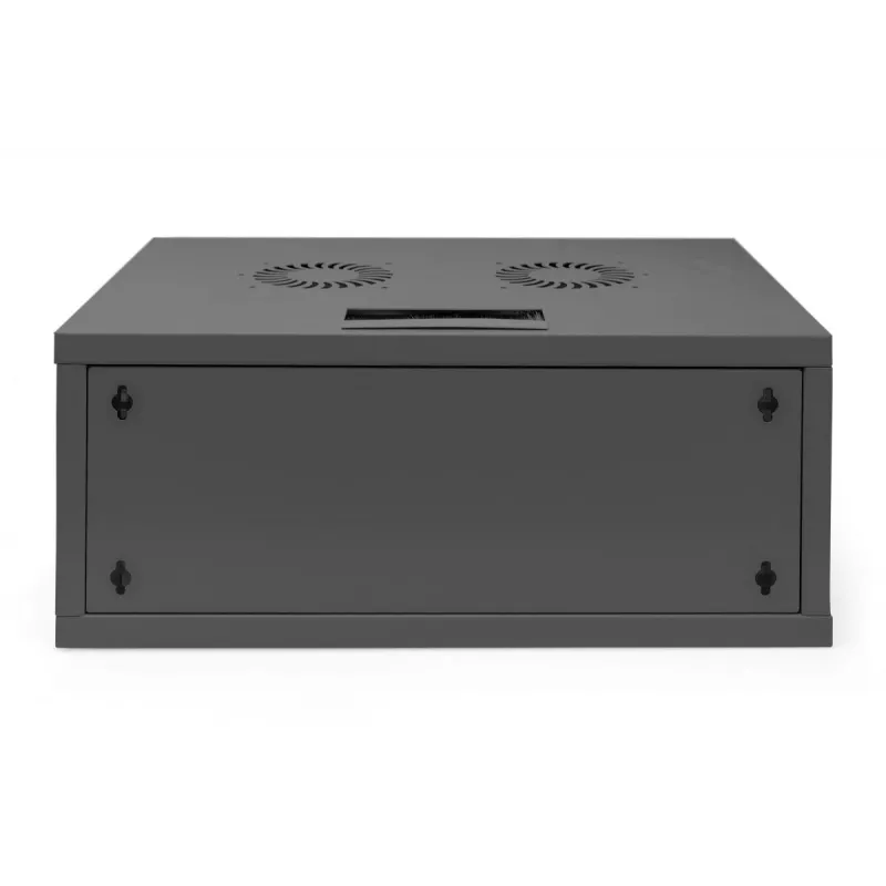 DIGITUS 4U szafka ścienna SOHO niezmontowana 241x540x400mm pełne szklane drzwi przednie czarna