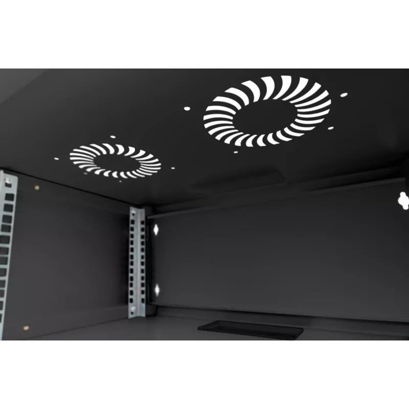DIGITUS 4U szafka ścienna SOHO niezmontowana 241x540x400mm pełne szklane drzwi przednie czarna